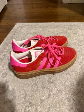 adidas Women's Red & Pink Suede Sneakers